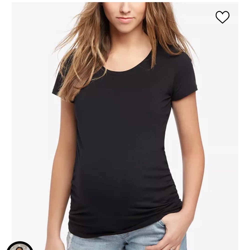 🌸 4 for $15 BumpStart Maternity Ruched T-Shirts Set of 2 Gray & Black NWT